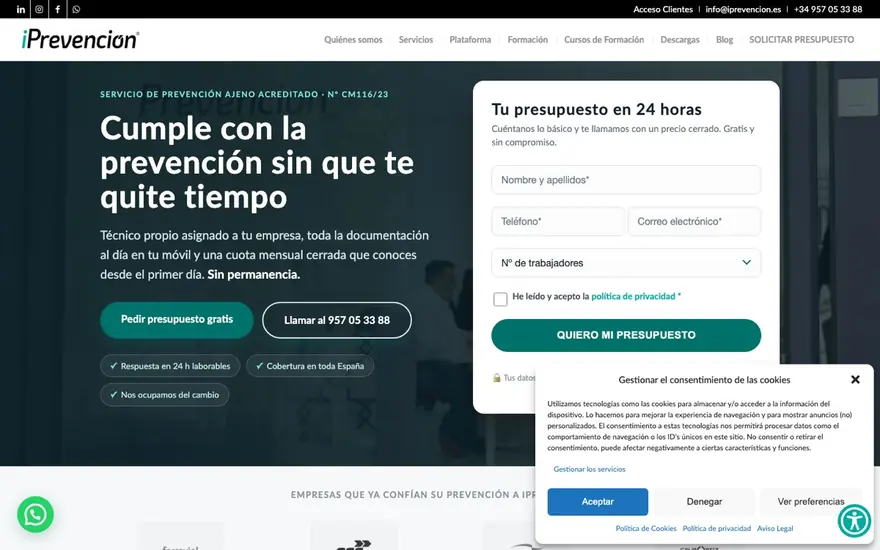 Landings con motor de leads — Captación y medición